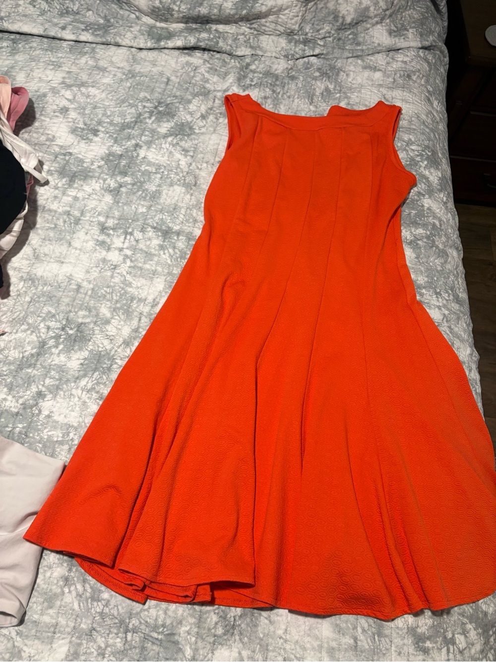 Bright Orange Sleeveless A-Line Dress